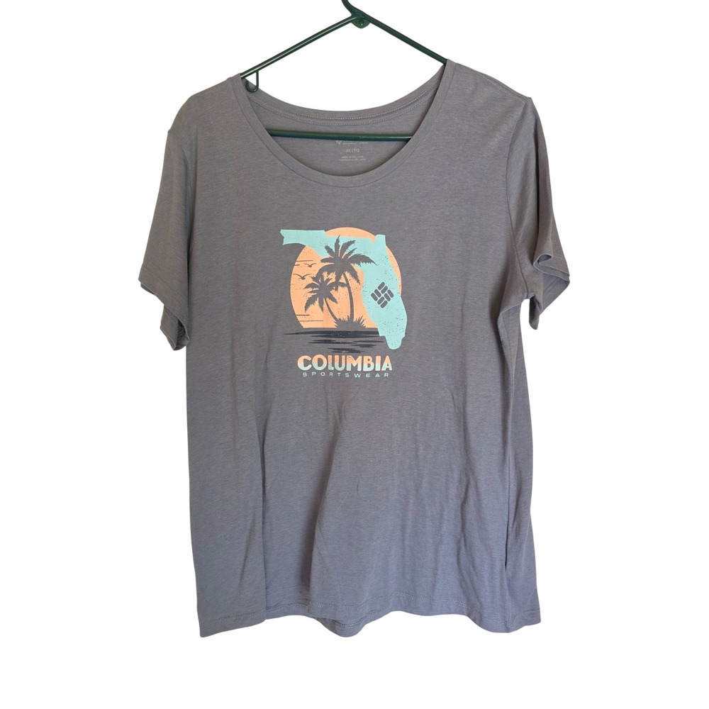 Columbia Sportswear Florida Sunset‎ Graphic Tee Gray XL